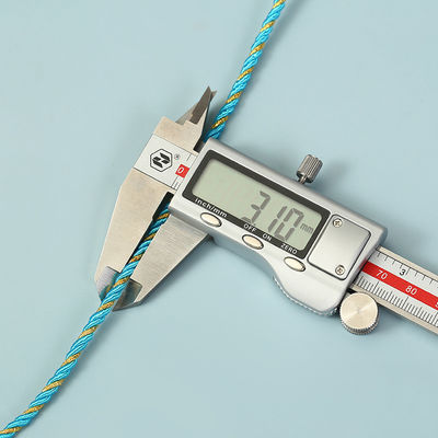 3本 2mm-10mm ポリエステルナイロンロープ 金糸 ブラセレット 混合