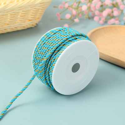 3本 2mm-10mm ポリエステルナイロンロープ 金糸 ブラセレット 混合