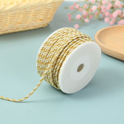 3本 2mm-10mm ポリエステルナイロンロープ 金糸 ブラセレット 混合