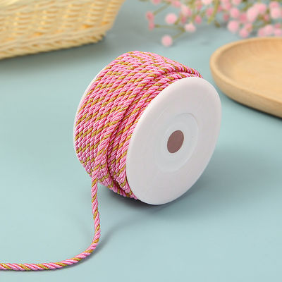 3本 2mm-10mm ポリエステルナイロンロープ 金糸 ブラセレット 混合