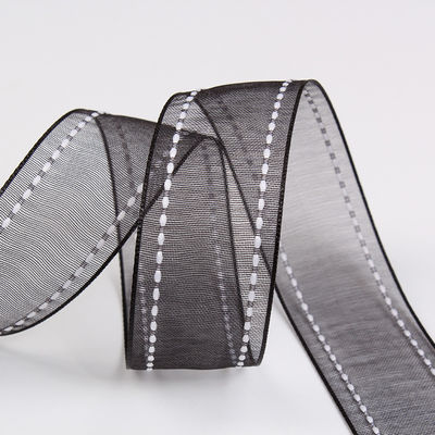 25mm ピンク38mm 縫い目 縁 ポリエステル オーガンザ リボン 花のプレゼントパッケージ