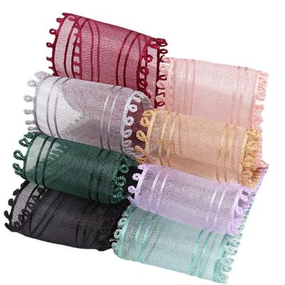 16mm-38mm ロール オルガンザ リボン ダブル・サークル エッジ レッド・シール リボン