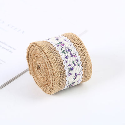 6.5cm ジュート・バーラップ リボン シンプル サタン 織り縁 10ヤード 環境に優しい
