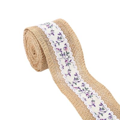 6.5cm ジュート・バーラップ リボン シンプル サタン 織り縁 10ヤード 環境に優しい