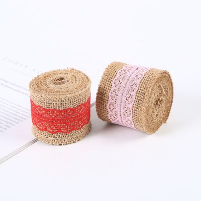 65mm ピンク ロープ リボン 蕾子 10ヤード 天然 ロープ リボン 織り 縁