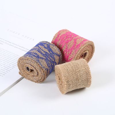 65mm ピンク ロープ リボン 蕾子 10ヤード 天然 ロープ リボン 織り 縁