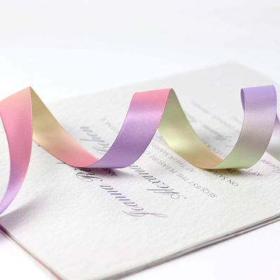 色が徐々に変化するポリエステルリボン 25mm 熱転送印刷