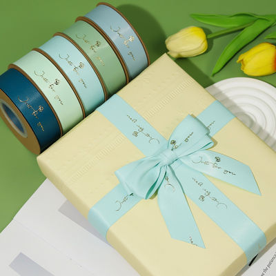 プレゼント 梱包 用 製 金 葉 紙 プリント ポリエーター サテン リボン