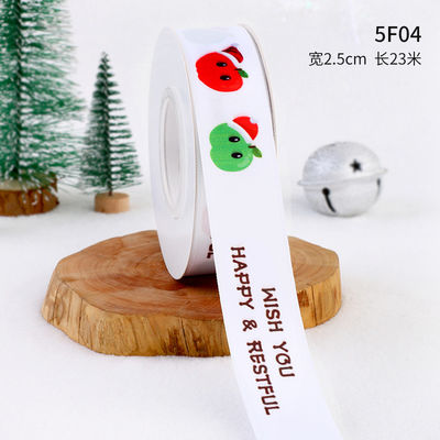 2cm 2.5cm クリスマス プリント リボン ISO14001 個別化 Xmas リボン