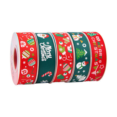 2cm 2.5cm クリスマス プリント リボン ISO14001 個別化 Xmas リボン