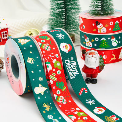 2cm 2.5cm クリスマス プリント リボン ISO14001 個別化 Xmas リボン