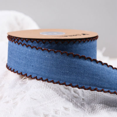 衣装装飾 ジーンズ リボン 38mm ダブルフェイス 織り縁