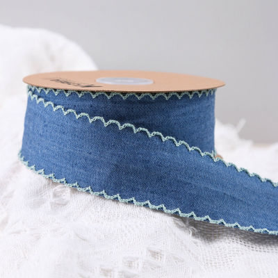 衣装装飾 ジーンズ リボン 38mm ダブルフェイス 織り縁