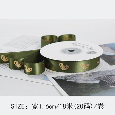 16mm ハート パターン ゴールド フィルム プリント リボン ギフト 梱包 と 飾り付け