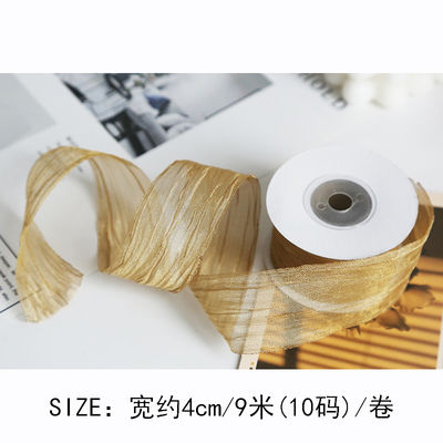 ポリエステル 38mm オーガンザ リボン エコフレンドリー ホワイトピンク オーガンザ リボン