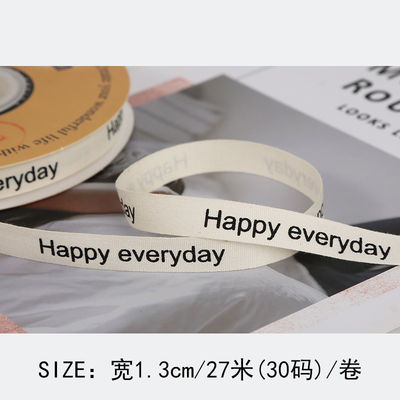 13mm プリント 綿 リボン DIY 手作り プレゼント 梱包 リボン