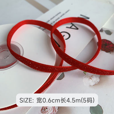 6mm~38mm 深赤色ベルベットリボン
