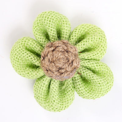 8cm 布団のリボン花 紫色 オレンジ ブラック ジュートロープ花