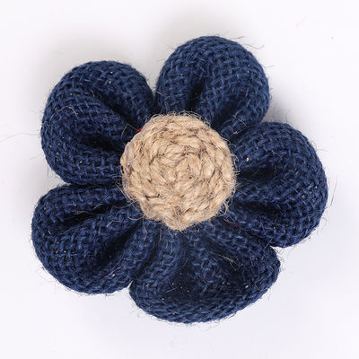 8cm 布団のリボン花 紫色 オレンジ ブラック ジュートロープ花
