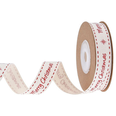 15mm*3y クリスマス ギフト リボン プレゼント用 白色 綿 リボン