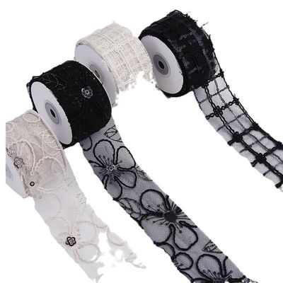 50mm シャニーポリエステル メッシュ リボンと フローラル ジャックワード リボン