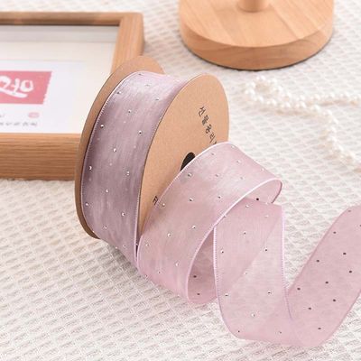 4cm*18m 輝くダイヤモンド ポリエステル オーガンザ リボン 高品質 ギフト リボン