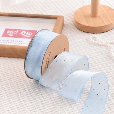 4cm*18m 輝くダイヤモンド ポリエステル オーガンザ リボン 高品質 ギフト リボン
