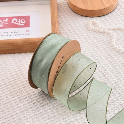 4cm*18m 輝くダイヤモンド ポリエステル オーガンザ リボン 高品質 ギフト リボン