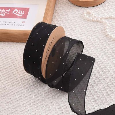 4cm*18m 輝くダイヤモンド ポリエステル オーガンザ リボン 高品質 ギフト リボン