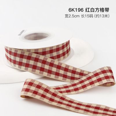 クリスマス 格子 リボン ギフト ボックス 梱包 リボン ハンドメイド DIY 弓 リボン ポリエステル リボン