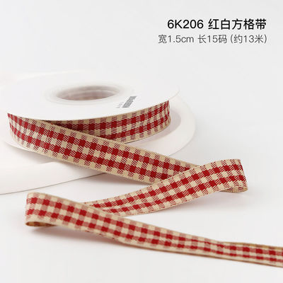 クリスマス 格子 リボン ギフト ボックス 梱包 リボン ハンドメイド DIY 弓 リボン ポリエステル リボン