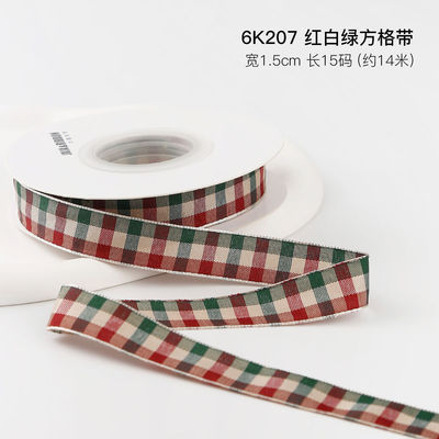 クリスマス 格子 リボン ギフト ボックス 梱包 リボン ハンドメイド DIY 弓 リボン ポリエステル リボン