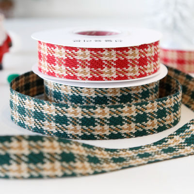 クリスマス 格子 リボン ギフト ボックス 梱包 リボン ハンドメイド DIY 弓 リボン ポリエステル リボン