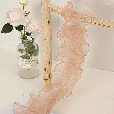 12cm*2m 折りたたみのある縁の蕾のリボン 花のパッケージとプレゼントのパッケージ