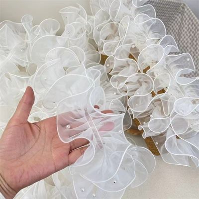 12cm*2m 折りたたみのある縁の蕾のリボン 花のパッケージとプレゼントのパッケージ