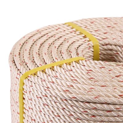 3mm-12mm 黄色いPP 3本糸 折りたたまれたロープ